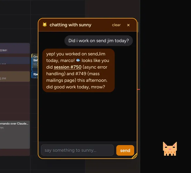 Chat window with my avatar
